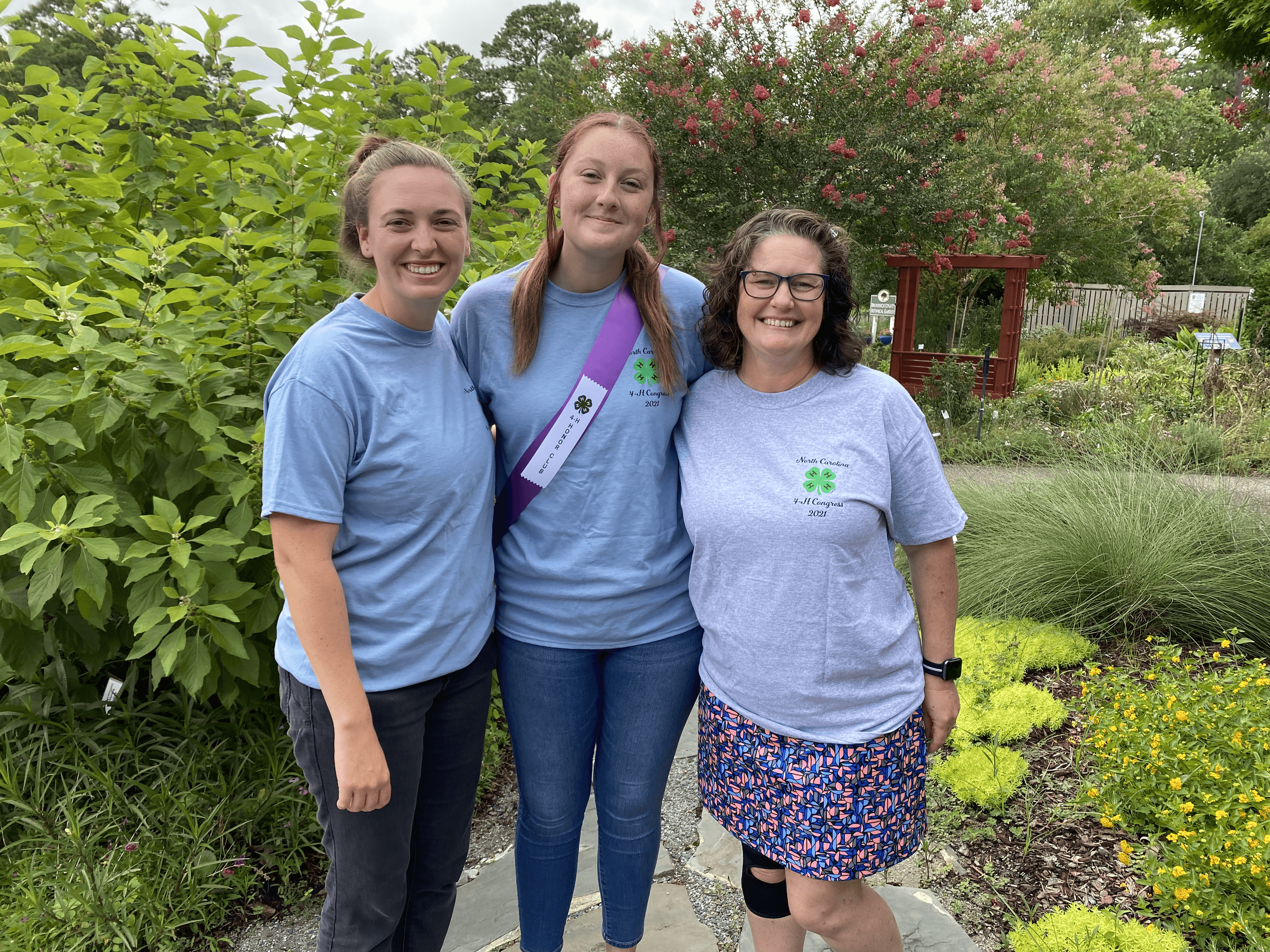 Autumn pictured with 4-H agent Morgan King and 4-H program assistant Angie Lawrence