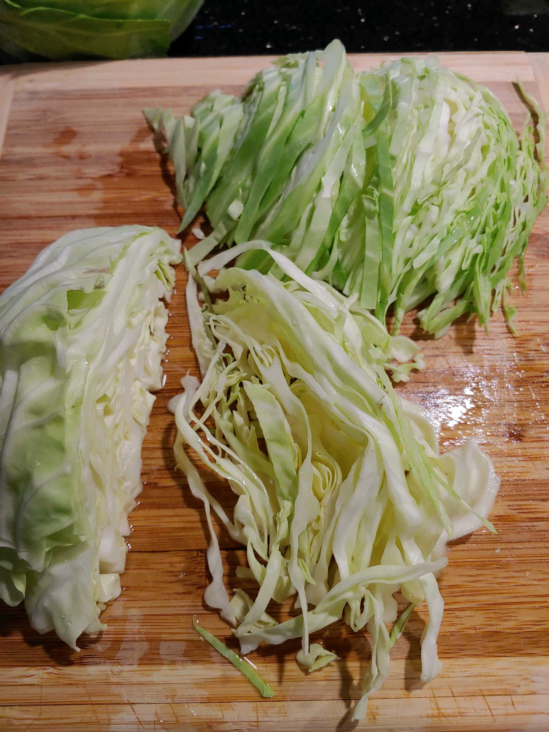 cabbage sliced thinly