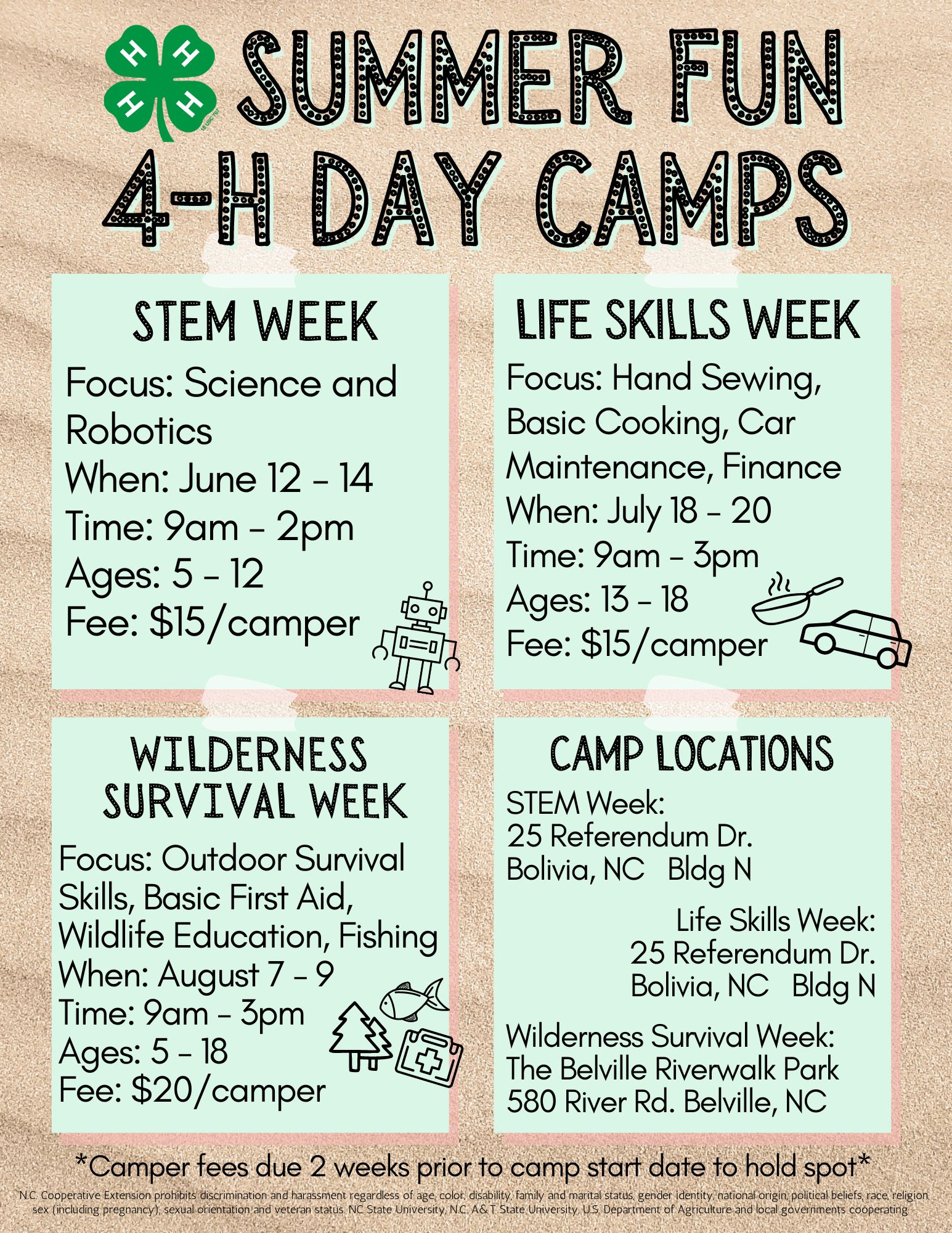 4-H Summer Fun Day Camps 2023 | N.C. Cooperative Extension