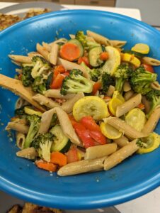 Whole wheat pasta with vegetables