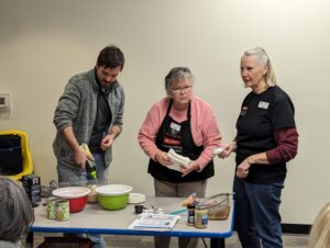 Master Food volunteers making humus recipe