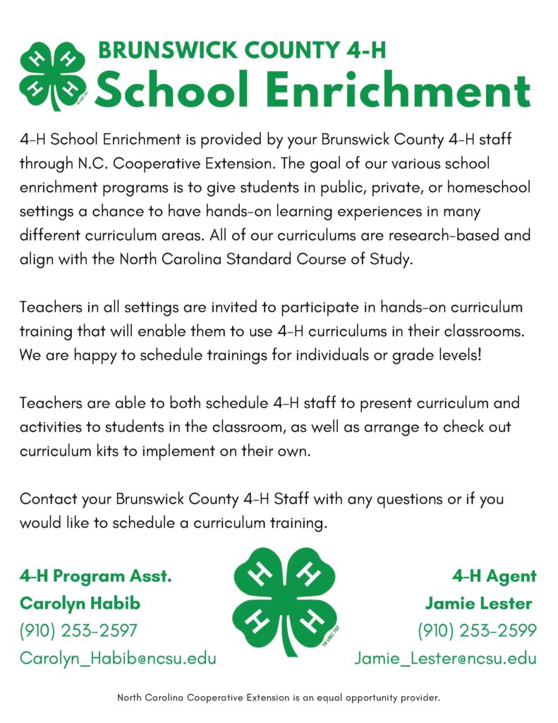 4-H Brunswick County School Enrichment