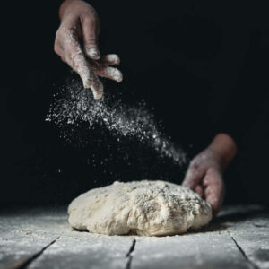 Kneading Bread Dough with Hands