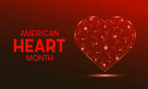 American heart month is observed every year in february. February is american heart month. Vector template for banner, greeting card, poster with background. Vector illustration.