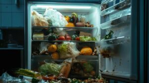 rotten food in fridge